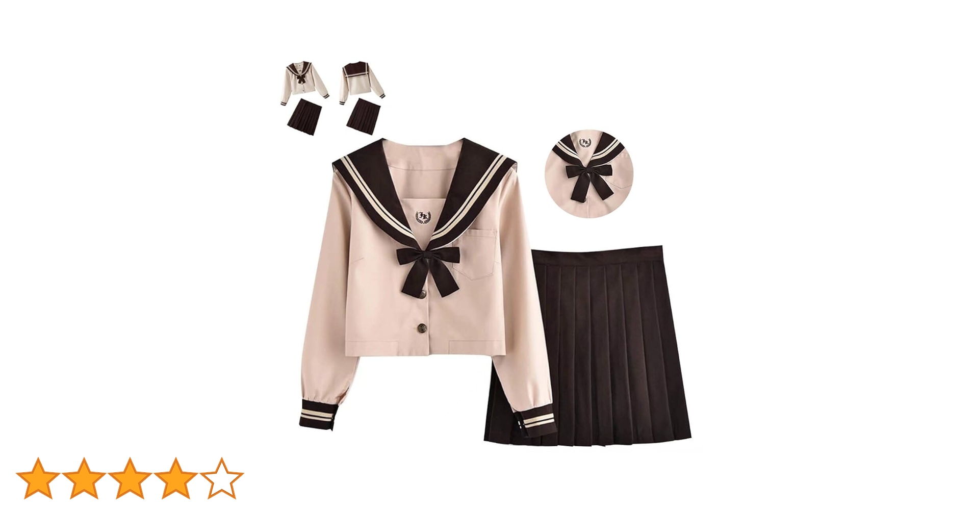 Amazon.co.jp: [RAAUUNE] セーラー服 スカート 蝶結び 3点セット